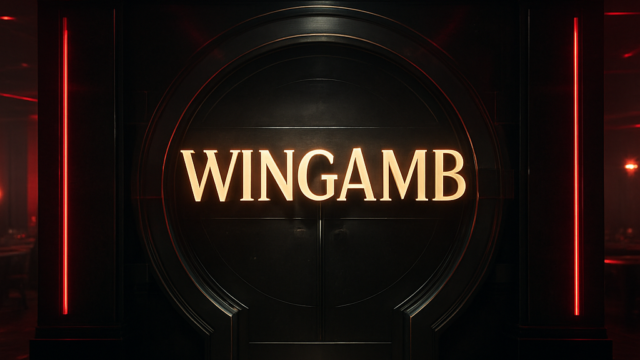Wingamb kişisel veri güvenliği için lüks kumarhane girişinde güvenli ve aydınlatmalı WINGAMB yazısı