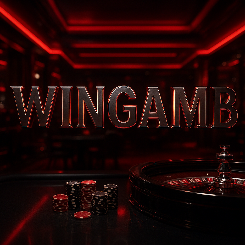 Wingamb betting odds guide with illuminated casino lettering and premium roulette table - hero