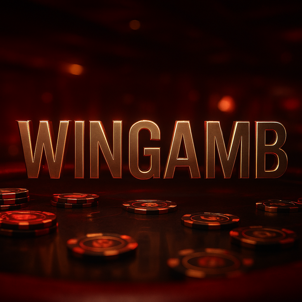 Lüks bir casinoda WINGAMB yazısı ve zarif casino bonusu detayları ile kırmızı-siyah atmosfer - hero