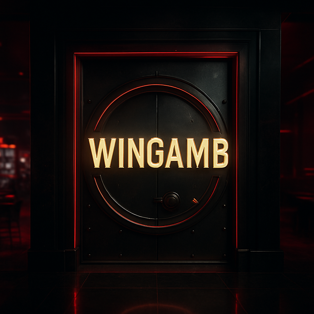 Wingamb kişisel veri güvenliği için lüks kumarhane girişinde güvenli ve aydınlatmalı WINGAMB yazısı - hero